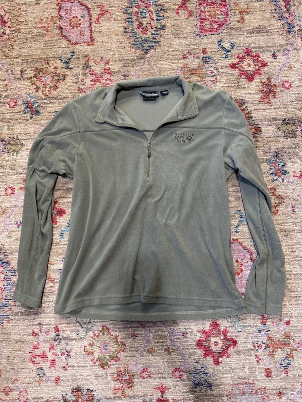 Mountain Hardwear Sage Green Half-Zip Fleece Pullover